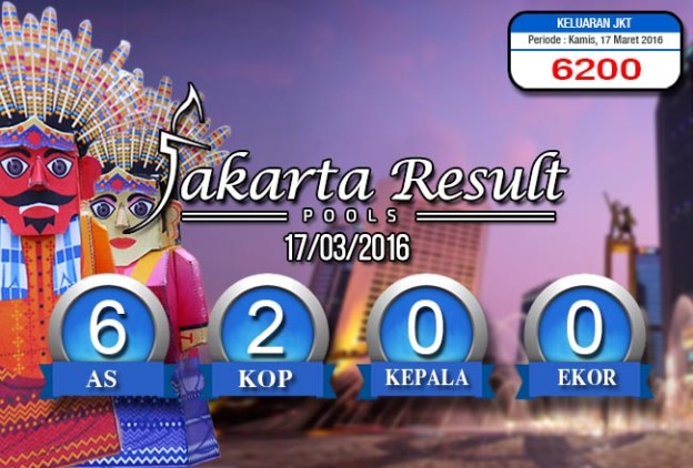 HASIL JAKARTA HARI INI, KAMIS 17 Maret 2016