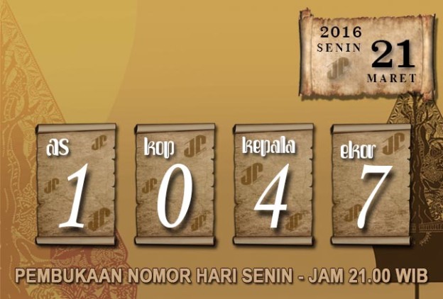 HASIL JOWOPOOLS – SENIN 21 MARET 2016 – JAM 21.00 WIB