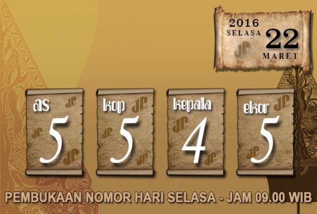 HASIL JOWOPOOLS – SELASA 22 MARET 2016 – JAM 09.00 WIB