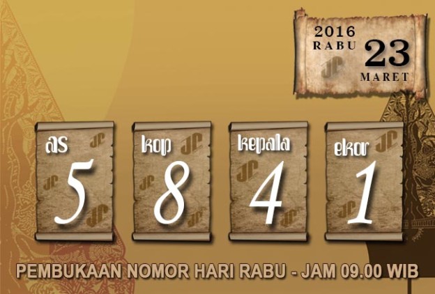 HASIL JOWOPOOLS – RABU 23 MARET 2016 – JAM 09.00 WIB