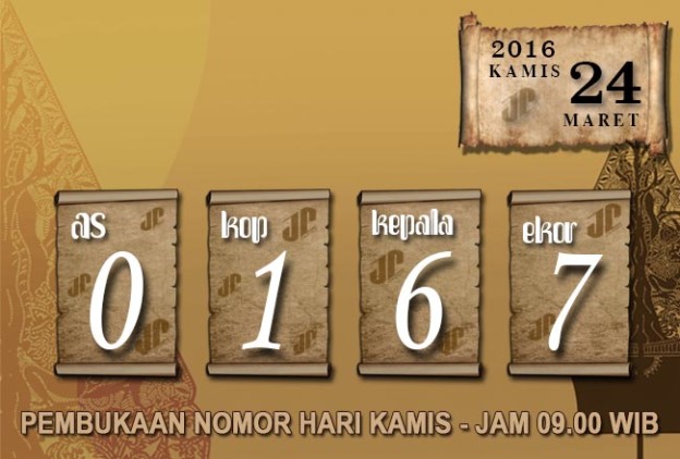 HASIL JOWOPOOLS – KAMIS 24 MARET 2016 – JAM 09.00 WIB