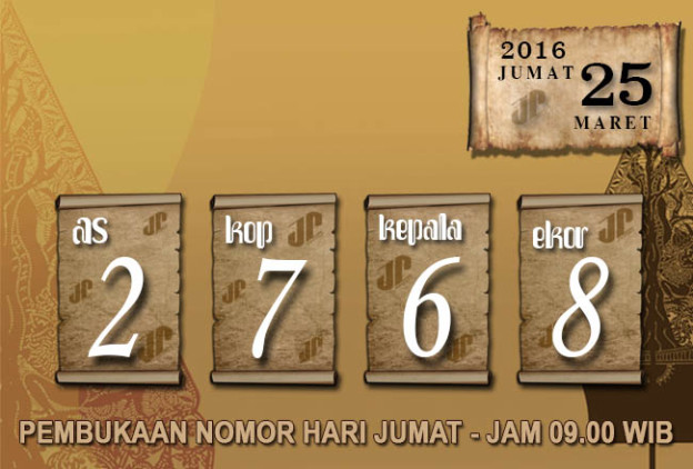 HASIL JOWOPOOLS – JUMAT 25 MARET 2016 – JAM 21.00 WIB