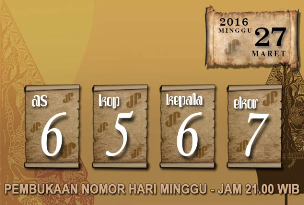 HASIL JOWOPOOLS – MINGGU 27 MARET 2016 – JAM 21.00 WIB