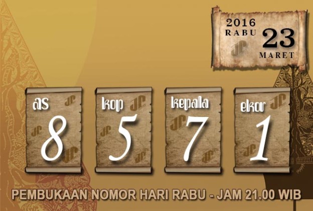 HASIL JOWOPOOLS – RABU 23 MARET 2016 – JAM 21.00 WIB