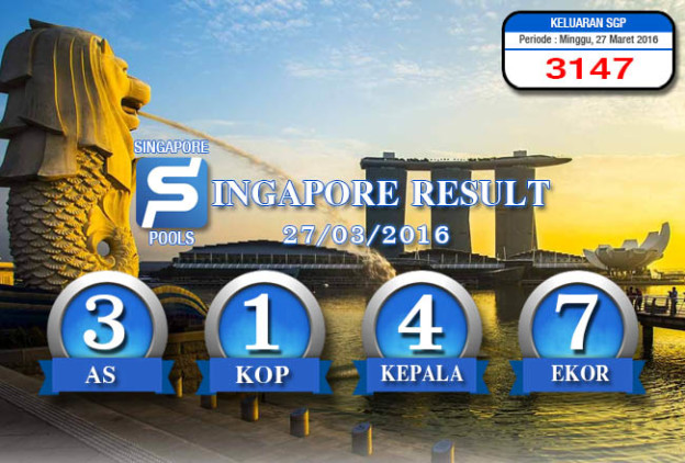 HASIL SINGAPORE POOLS – SENIN 28 MARET 2016