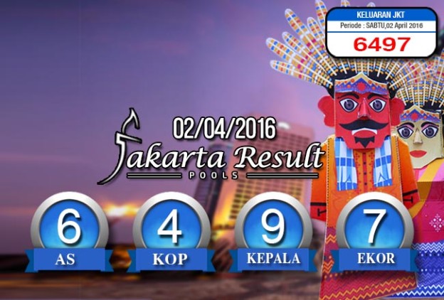 HASIL JAKARTA POOLS – SABTU 02 APRIL 2016