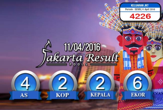 HASIL JAKARTA POOLS – SENIN 11 APRIL 2016