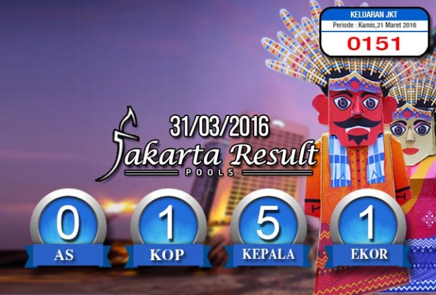 HASIL JAKARTA POOLS – KAMIS 31 MARET 2016