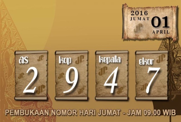 HASIL JOWOPOOLS – JUM'AT 01 APRIL 2016 – JAM 09.00 WIB