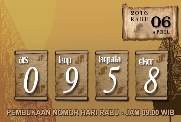 HASIL JOWOPOOLS – RABU 06 APRIL 2016 – JAM 09.00 WIB