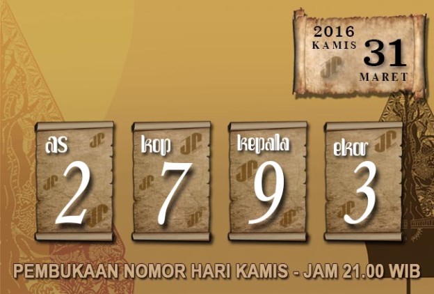 HASIL JOWOPOOLS – KAMIS 31 MARET 2016 – JAM 21.00 WIB