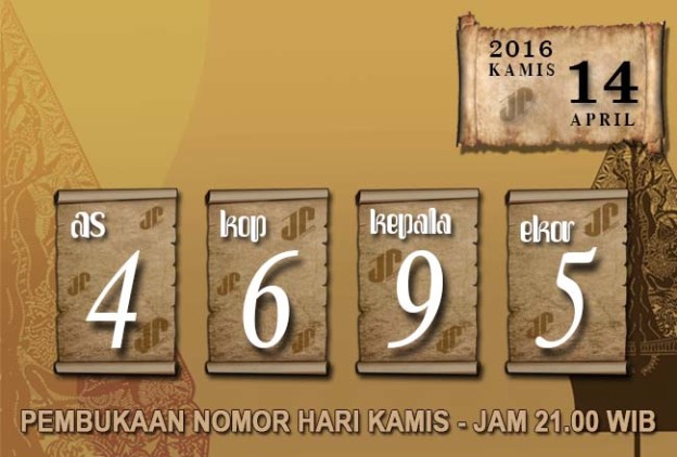 HASIL JOWOPOOLS – KAMIS 14 APRIL 2016 – JAM 21.00 WIB