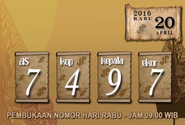 HASIL JOWOPOOLS – RABU 20 APRIL 2016 – JAM 09.00 WIB