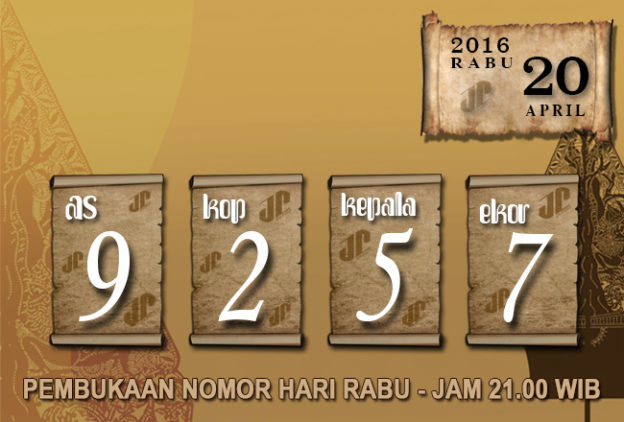 HASIL JOWOPOOLS – RABU 20 APRIL 2016 – JAM 21.00 WIB