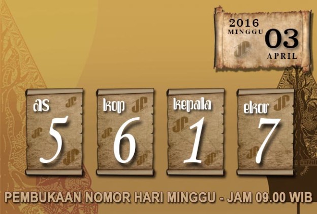 HASIL JOWOPOOLS – MINGGU 03 APRIL 2016 – JAM 09.00 WIB