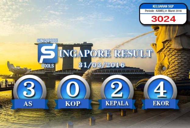 HASIL SINGAPORE POOLS – KAMIS 31 MARET 2016