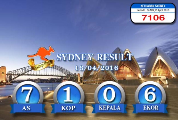 HASIL SYDNEY POOLS – SENIN 18 APRIL 2016