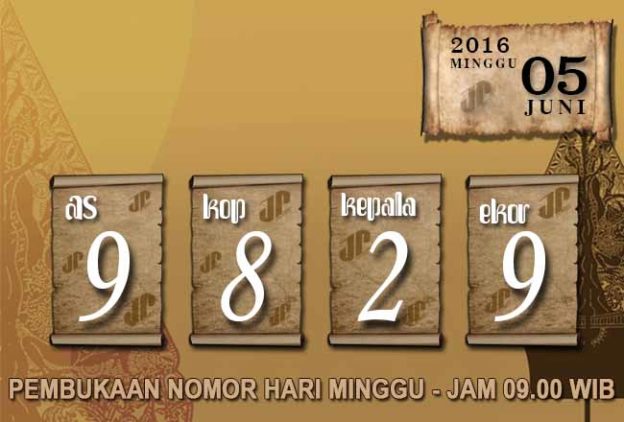 HASIL JOWOPOOLS SABTU 05 JUNI 2016 JAM 09.00 WIB