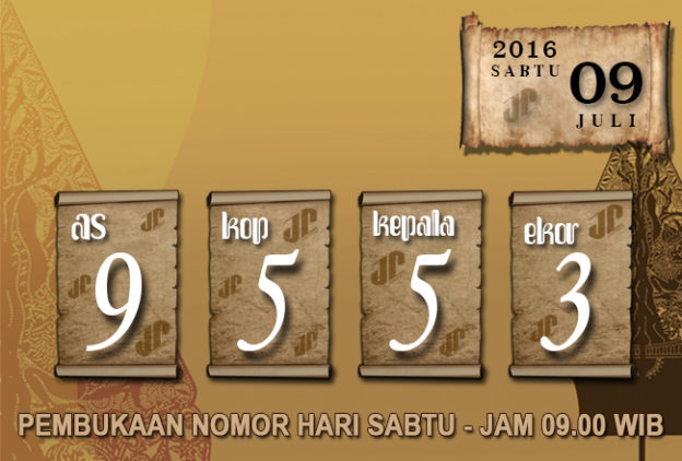 HASIL JOWOPOOLS SABTU 09 JULI 2016 JAM 09.00 WIB