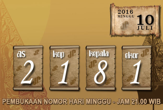 HASIL JOWOPOOLS MINGGU 10 JULI 2016 JAM 21.00 WIB