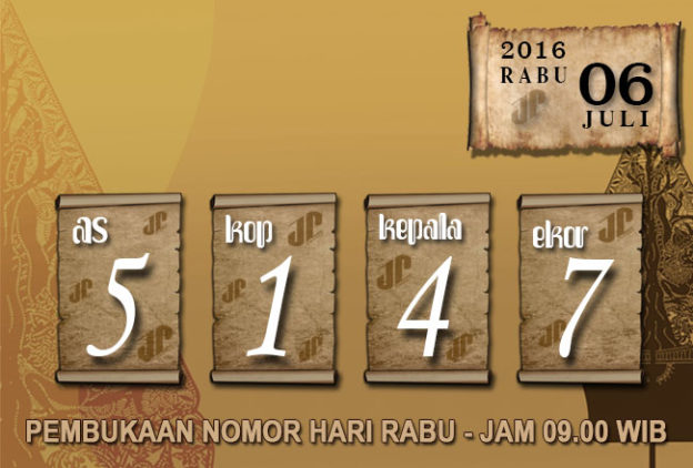 HASIL JOWOPOOLS RABU 06 JULI 2016 JAM 09.00 WIB