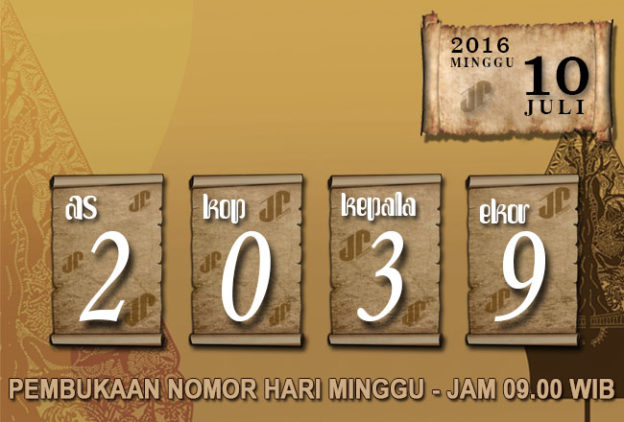 HASIL JOWOPOOLS MINGGU 10 JULI 2016 JAM 09.00 WIB