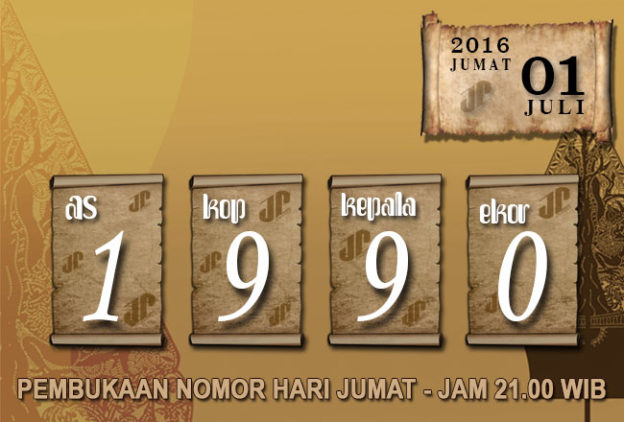 HASIL JOWOPOOLS JUMAT 01 JULI 2016 JAM 21.00 WIB